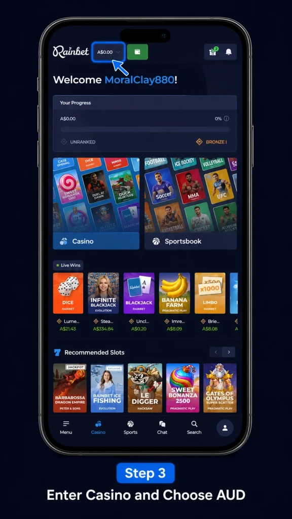 Rainbet Registration Step3